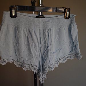 Baby Blue Lace Detail Summer Shorts